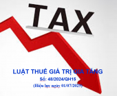 LUẬT THUẾ GIÁ TRỊ GIA TĂNG MỚI NHẤT NĂM 2025 (SỐ 48/2024/QH15 CÓ HIỆU LỰC NGÀY 01/07/2025)